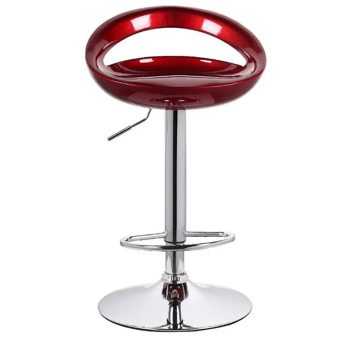 Silla giratoria de Bar alta ajustable, asiento nórdico moderno, elevador de escritorio frontal con taburete alto, respaldo de moda, silla de Bar con patas de Metal de estilo nordic,sillas de comedor PVC - 1