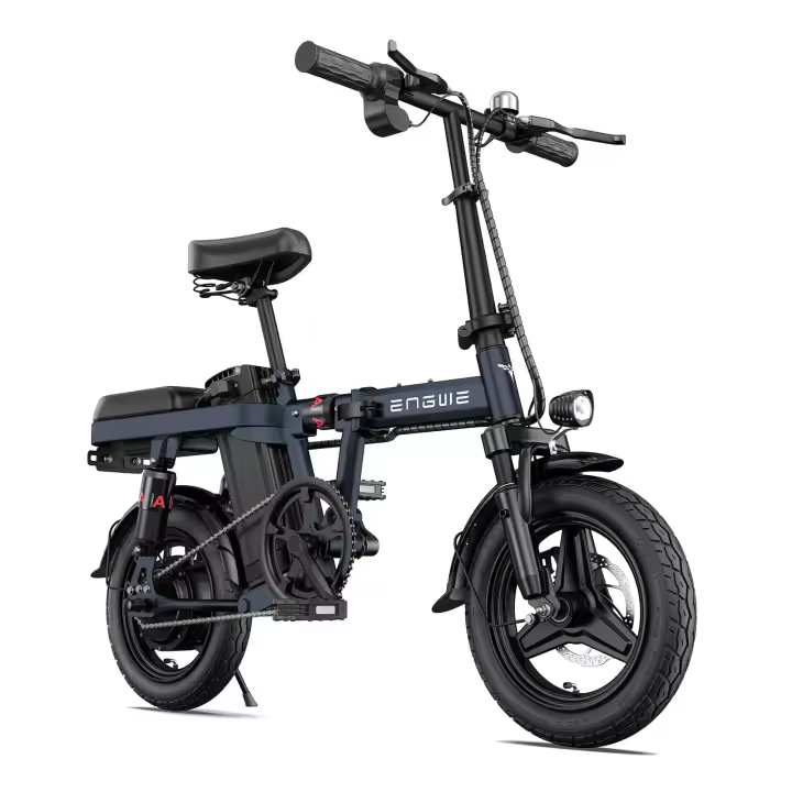 ENGWE T14 Mini Bici Eléctrica Plegable para Adultos o Adolescentes, Neumáticos de 14'', Motor de 250W, Batería de 48V 10AH, Velocidad hasta 25KM/H, Bicicleta Urbana de Paseo (Gris) - 1
