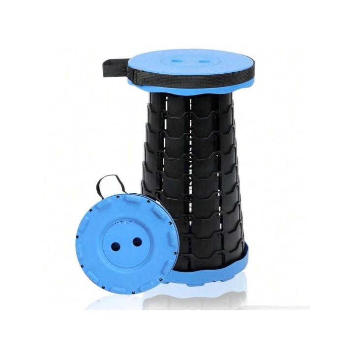 STARLEY - Taburete Telescópico Plegable Portátil 24x44 cm – Asiento Retráctil para Adultos y Niños – Altura Ajustable, Ligero y Resistente – Ideal para Camping, Pesca, Viajes y Jardín – Color Aleatorio