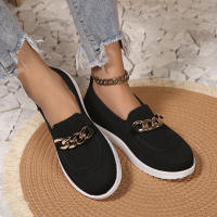 Zapatillas Planas De Mujer Con Cadena De Metal Tallas Grandes 43 Transpirables De Malla Antideslizantes Casual Verano - details 3