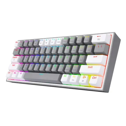 Redragon - FIZZ PRO Teclado Mecanico Gaming Inalámbrico RGB Gris/Blanco Layout USA - 1