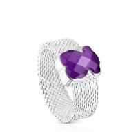 ZP Anillo de Oso de Plata esterlina S925, Moda de lujo Ligera para Damas, anillo de Dedo de estilo Moderno y versátil, Diseño simple - details 3