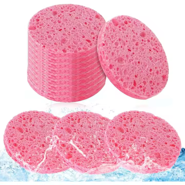 60Pcs Esponjas Maquillaje cara, Esponja de Limpieza Facial, Discos Desmaquillantes Reutilizables，Esponja Comprimida para Quitar el Maquillaje, Exfoliar y Limpiar la cara - 1