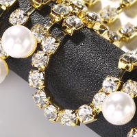 Peinado De Boda Stonefans Con Rhinestone Trenzado Largo De Perla Agua Caída Cristal Headdress Para Diadema Joyería De Cabello Para Mujer - details 5