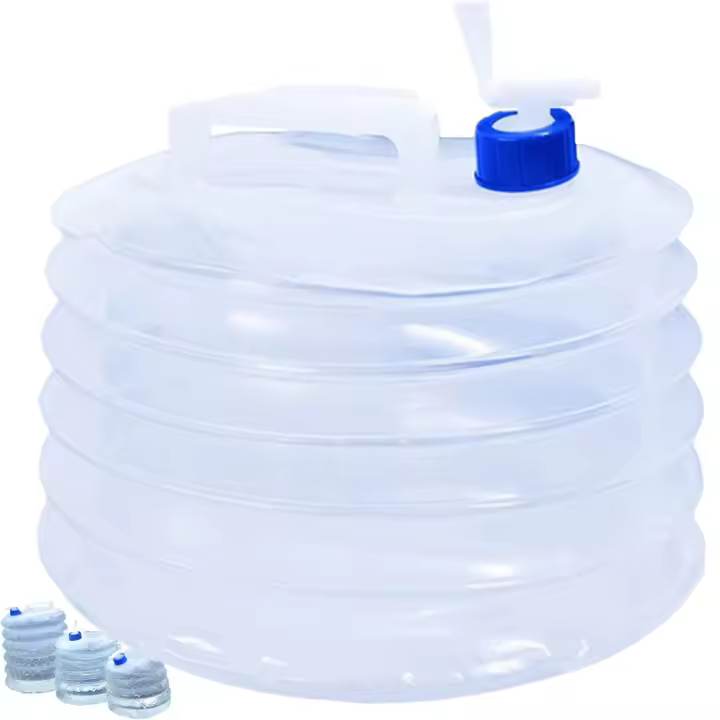 Contenedor de Agua plegable 5L, Cubo de Agua plegable, portátil y sin BPA Tanque de Agua para Caravana Camping senderismo barbacoa Viaje use Al Aire Libre - 1