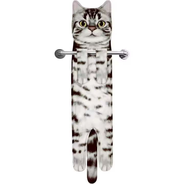 Divertidos Gatos Toallas de Mano Suspendible- Decoración Gato Baño Cocina - Toalla Absorbente Animal Regalos Navidad Cumpleaños Amigo Invisible-Regalos Originales Graciosos Mujer Amantes de Los Gatos - 1
