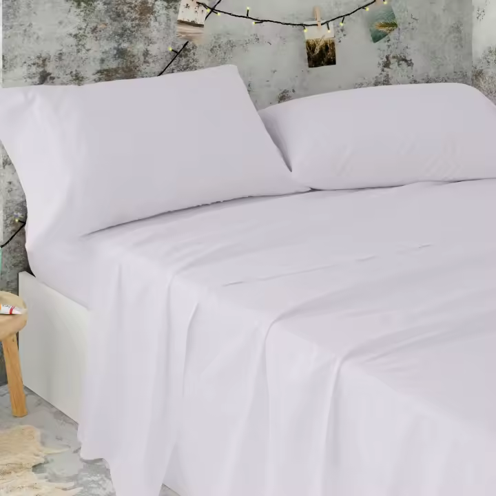 Juego de Sábanas Hostelería Premium | 50% Algodón - 50% Poliéster | Pack 6 Unidades | Burrito Blanco - 1