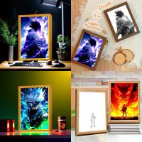 Marco De Fotos Para Pintura Con Figura De Anime Naruto Sasuke Gaara Luz LED Nocturna Decoración Para Dormitorio Regalo De Navidad Lámpara De La Luna - details 0