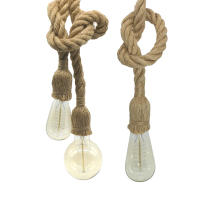 Lámpara Colgante De Hemp Rope Vintage Retro E27 AC 85-265V Decoración Industrial Para Hogar Restaurante Lámpara Edison Hanglamp - details 0