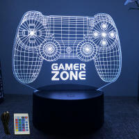 Lámpara De Noche LED NEON GAMER 3D Iluminación RGB Para Habitación De Juegos Decoración De Pared Luz De Mesa Personalizada Para Niños - details 25