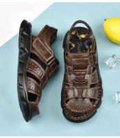Zapatos De Cuero Genuino Para Hombres Sandalias Clásicas De Verano Para Exterior Caminar Transpirables Sandalias De Hombre - details 21