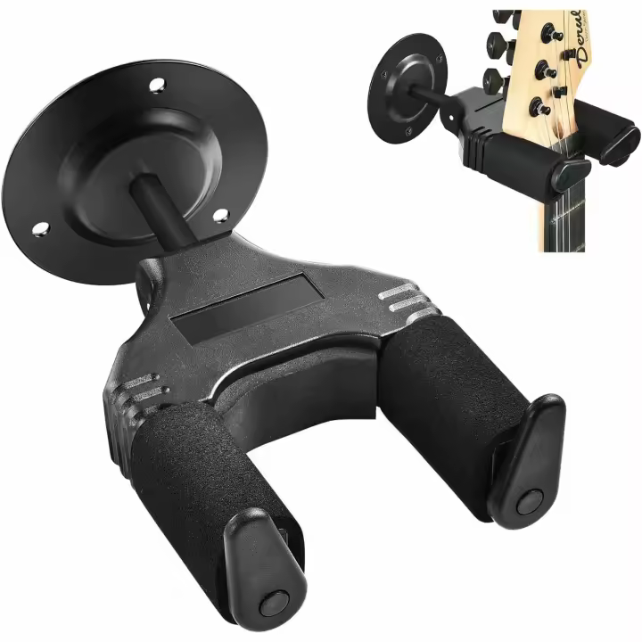 OTraki Colgador de Guitarra Electrica para Pared con Gravedad Bloqueo Automático Soporte Duradero Guitar Wall Hanger para Bajo, Mandolina, Violín y Múltiples Instrumentos - 1