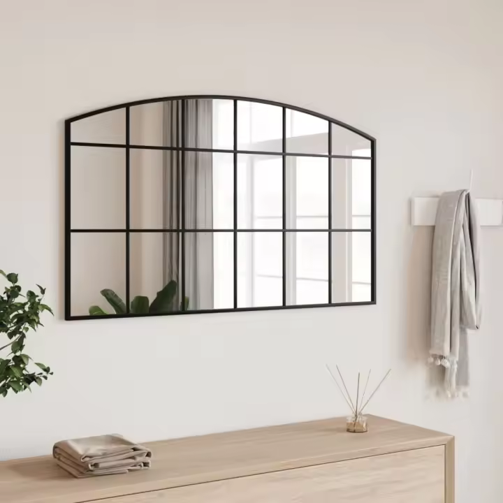 Espejo de pared arco de hierro negro 100x60 cm - 1