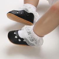 Zapatos Para Bebé Recién Nacidos Niñas Clásicos Corazón De Goma Antideslizante PU Vestido Primera Caminadora Zapatos De Cuna - details 63