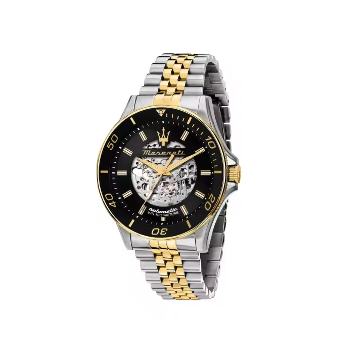 Maserati Reloj Hombre Sfida 44mm Auto Black Dial Ss+yg Br Acero 10 Atm - 1