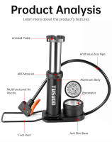 Pump De TOSUOD Para Bicicletas Automóviles Y Baloncesto Con Medidor De Presión Pedal De Aleación Para El Hogar - details 3