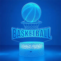Lámpara Nocturna 3D Ilusión De Baloncesto Holograma Acrílico Luz De Noche Para Decoración De Habitación Regalo Único Para Estudiante - details 0