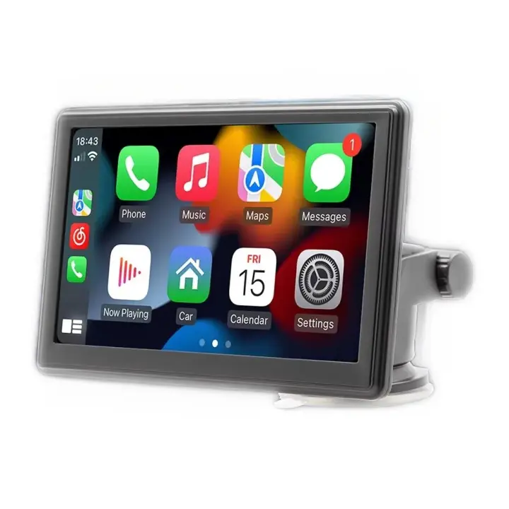 🎁【Detalles para Mamá】Reproductor multimedia portátil para coche con pantalla táctil de 7 pulgadas, pantalla HD IPS, navegación GPS en el coche, doble Bluetooth MP5, control por voz para todos los vehículos. - 1