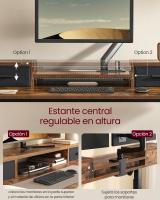 Escritorio Eléctrico Regulable en Altura 60x120cm, Uso con Ruedas Opcional, Soporte para Monitor, Gancho, Función Memoria, Marrón Rústico - details 4