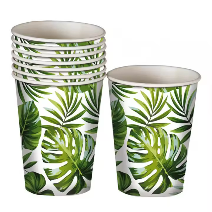 Guirca Pack de 6 Vasos con estampado de hojas - 1