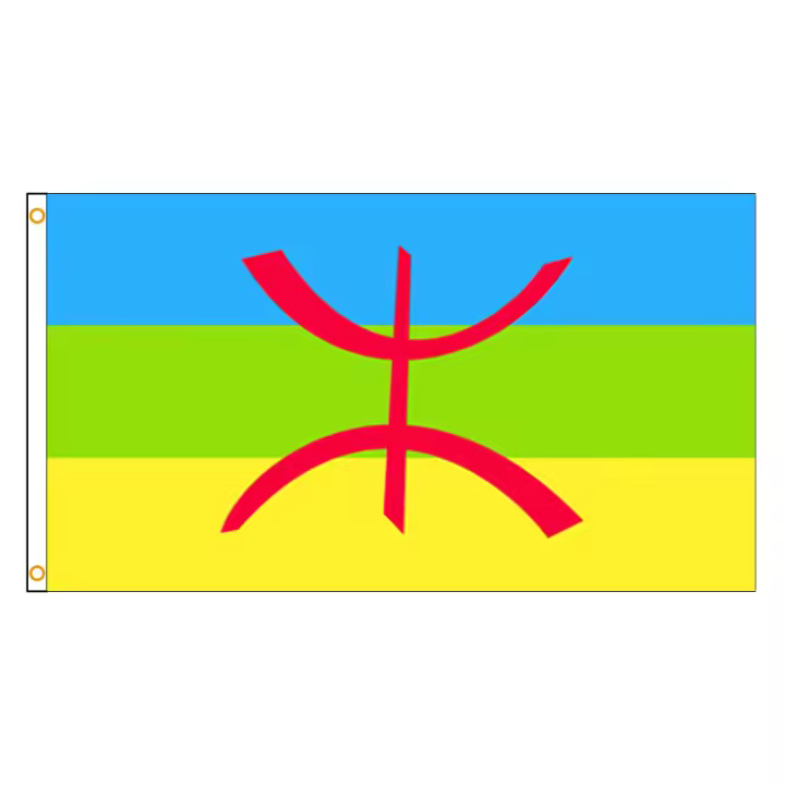 Bandeera Berbera De 90x150cm De Alta Calidad Poliéster Para Decoración Del Hogar Bandera Del Norte Áfricano Amazigh Colgante - 1