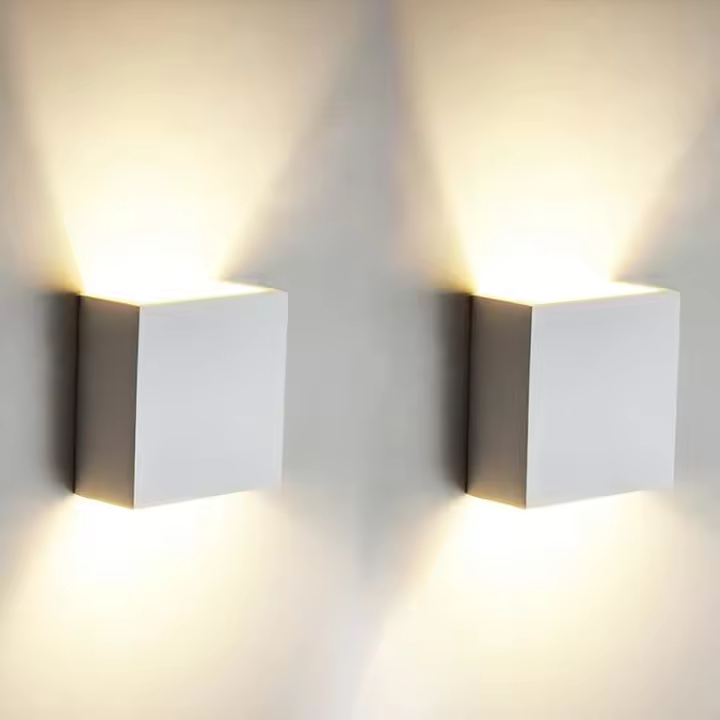 Lámpara LED de pared para interiores, iluminación moderna de aluminio para sala de estar, dormitorio y baño, 2 piezas, 6W - 1