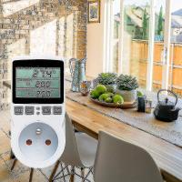 Controlador de temperatura digital Socket Thermostat de refrigeración de calefacción 230V with sensor Socket y probe Pantalla LCD para winteradero, Acuario, Terrarium, Rep - details 2