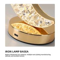 Lámpara LED de cristal de 32colores, luz de mesa de luna y estrella, atenuación táctil, lámpara LED de mesita de noche, ambiente romántico de diamante recargable, decoración USB - details 8