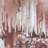 Guirnalda De Flores Artificiales De Wisteria Colgante 20/40/60Pcs Vino Tinto Falso Enredadera De Seda Para Decoración De Jardín Y Bodas - details 0