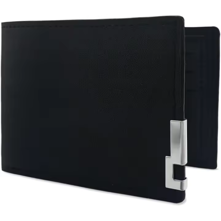 Cartera para hombre con 3 compartimientos para tarjetas, 1 ventana de identificación, 1 compartimentalization para dinero en efectivo, Cuero intética, cartera Delgada para hombre, cartera - 1