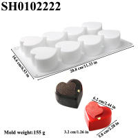 Molde De Galletas De Silicona En Forma De Corazón Para Postres Y Pasteles Eco-amigable Para Horno 6 O 8 Celdas Día De San Valentín - details 1