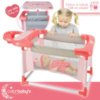 COLORBABY - Juguete 3 en 1 para muñecas: cuna, cambiador y trona con accesorios, ideal para muñecos de 32 cm, juego infantil multifuncional, para niños a partir de 3 años, incluye accesorios para el cuidado de muñecos, diseño práctico y educativo - details 2