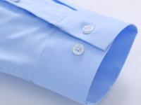 Camisa Social Para Hombre De Calidad Alta Anti-Arrugas Con Cuello En V Y Botones Larga Manga Para Oficina Y Negocios Blanco Ajustada - details 10