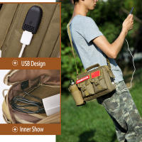 Bolsa De Camping Táctica Molle Con USB Para Caza Y Pesca Bolsa De Hombro Assualt Tactique Deportiva Para Hiking Y Senderismo Para Hombres Bolsa Fanny Pack - details 0