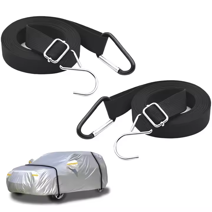 2Pcs Correa De Cubierta Para Coche Resistente Al Viento De Nylon Ajustable Protector De Vehículo Seguro Y Fuerte Contra Vientos Pesados - 1