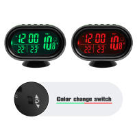 Reloj Electrónico Digital 4 En 1 Voltímetro Termómetro De Agua Y Luz Noturna Para Coche En Rojo Azul Verde Con Medidor De Temperatura Y Horloge - details 8