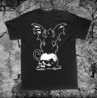 Camiseta De Gato Y Murciélago Con Calavera Talla Grande Estilo Gótico Punk Oculto Estrella Pentáculo Baphomet Para Hombres - details 0