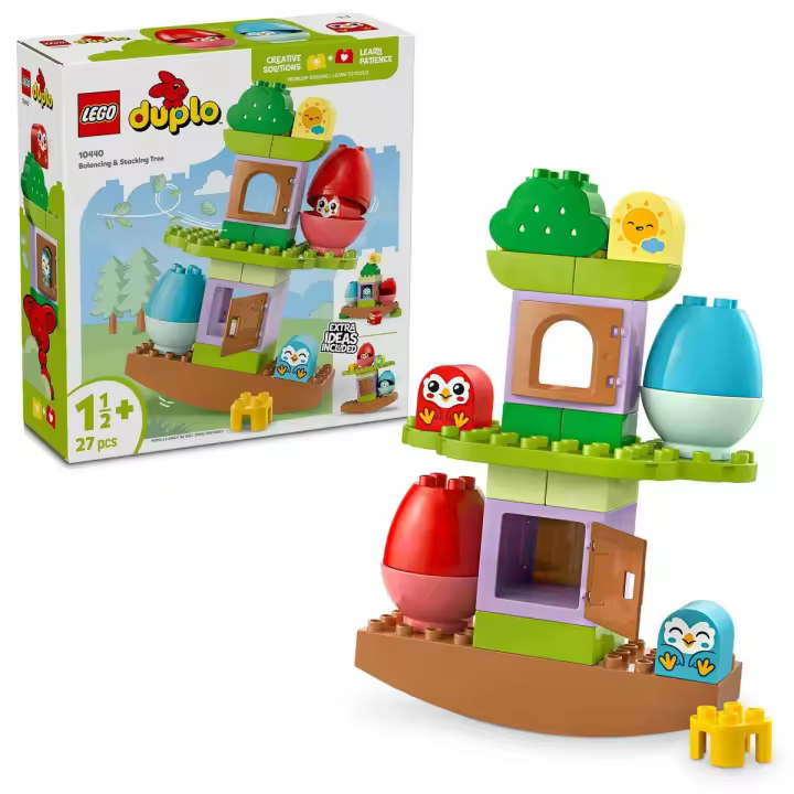 LEGO 10440 DUPLO Mi Primer Árbol, Equilibra y Apila Juegos Educativos para la Motricidad Fina con 2 Pájaros de Juguete, Juguetes Montessori para Niños y Niñas de 1 Año y Medio en Adelante - 1