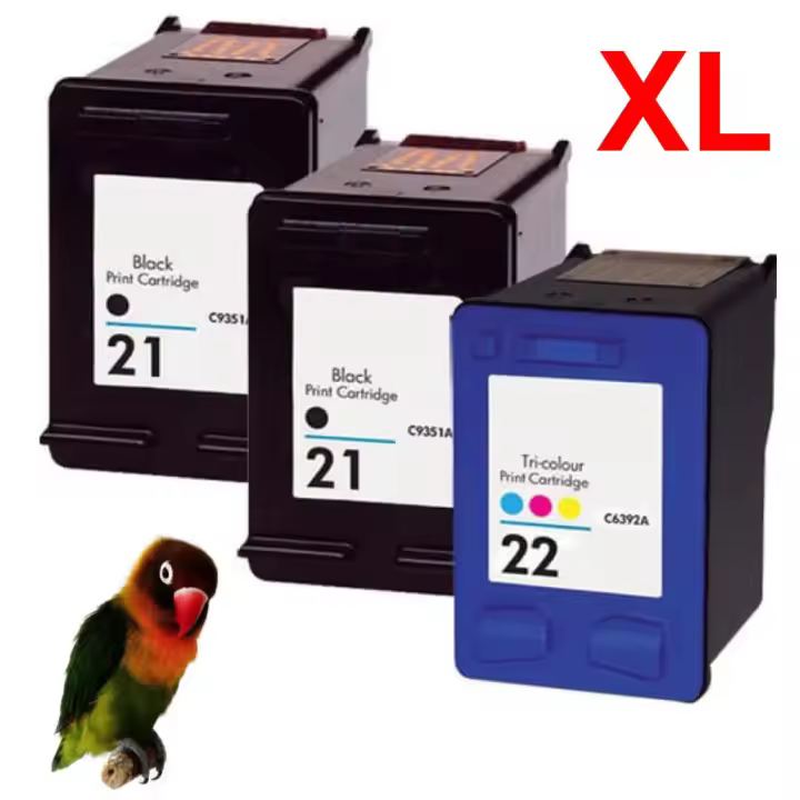 Cartuchos de Tinta Compatibles HP 21XL y HP 22XL - Alta Capacidad - 1