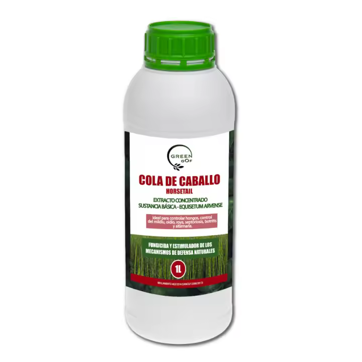 GREEN GOF Cola de Caballo, 1L. Fungicida, Bioestimulante, Orgánico y 100% Natural. Preventivo y Curativo de las Enfermedades fúngicas. Refuerza las defensas naturales de las plantas. - 1