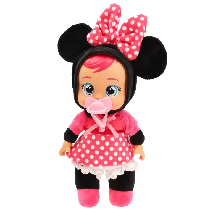 Bebés Llorones Tiny Cuddles Disney Minnie, Muñeca Suave y Blanda 25 cm, Llora Lagrimas de Verdad Incluye Pijama Disney, Juguete para niños y niñas +18 Meses - 1
