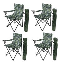 Pack 4 Sillas de Camping Hojas Verdes, Silla de Acampada Pesca Festival  Plegable 50Prof. x 80Ancho x 80Alto centímetros - details 1