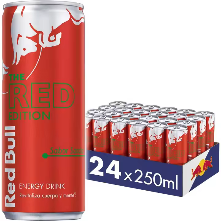 Caja de Red Bull Rojo Sandía Bebida Energética - 24 unidades de 250ml - 1