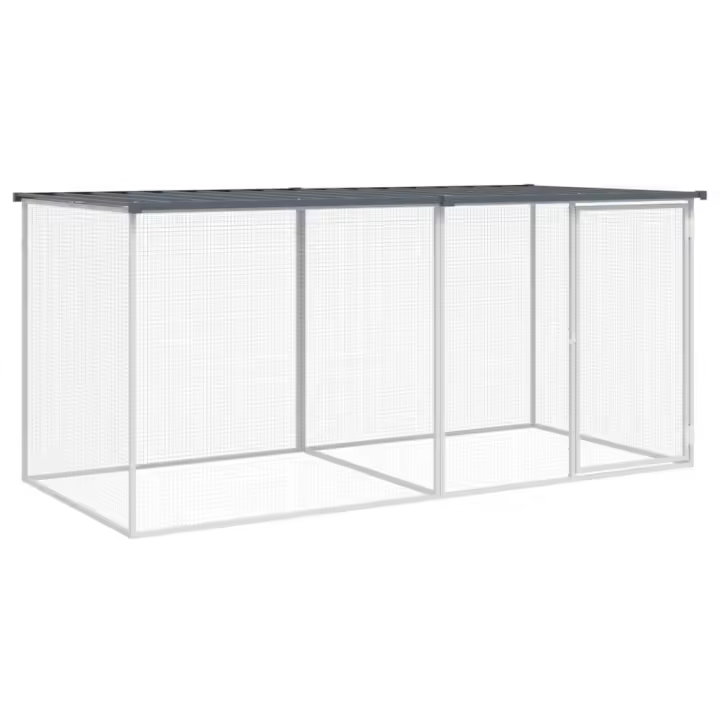 vidaXL Gallinero con Techo Jaula de Gallinas Caseta Acero Galvanizado Color Antracita,  Gris claro, y mas - 1