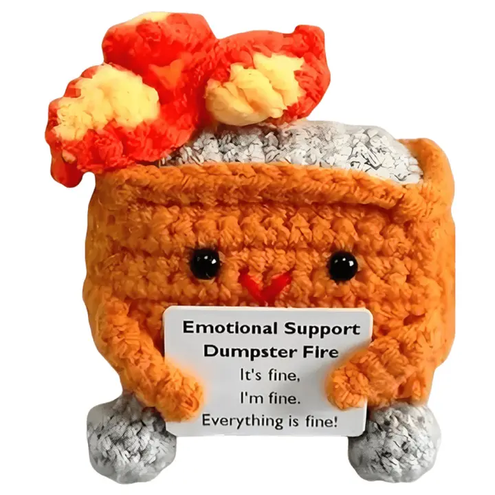  Dumpster Fire De Crochet Divertido Y Emocional Soporte Para Amigos Y Coworker Regalo Funny Figura Textil Y Fibra Origin China - 1
