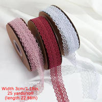 Cinta De Encaje Vintage 3cm Ancha Para Embalajes De Regalos Y Manualidades DIY 25 Yardas Con Patrón Floral Para San Valentín - details 7