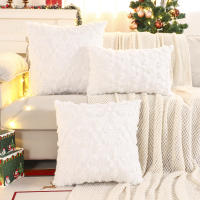 Funda De Cojín Navideña En Forma De Copo De Nieve De Algodón Poliéster Suave Para Decoración De Invierno Para Sala De Estar - details 1