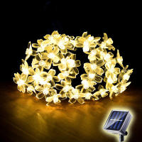 Cadenas De Luces Solares De 5M Con 20LED Para Exterior Impermeables 8 Modos Operadas Por Batería Flor De Cerezo Decoración De Jardín Y Fiesta Navideña - details 7