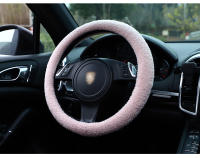 Funda De Volante De Coche De Lana De Oveja Creativa Con Bordado De Peluche Cubierta De Manija Térmica Para Otoño E Invierno - details 12