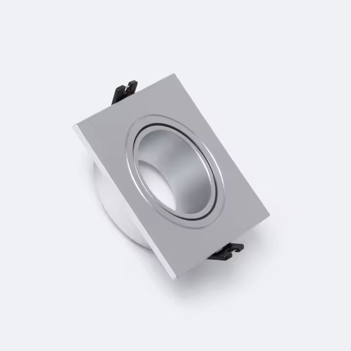 Aro Downlight Cuadrado Cónico Basculante para Bombilla LED GU10 / GU5.3 Corte Ø 75 mm - 1